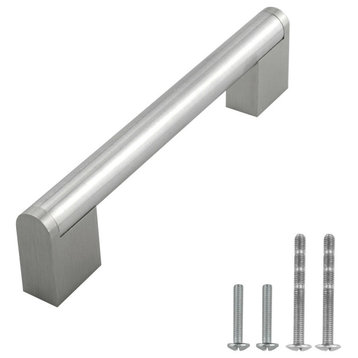 Brushed Nickel Handle Pull 5" (128mm) Hole Centers, 6" Overall Length