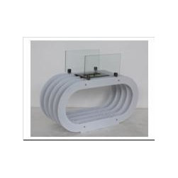 "Hudson White" Free Standing Ventless Ethanol Fireplace - Indoor Fireplaces