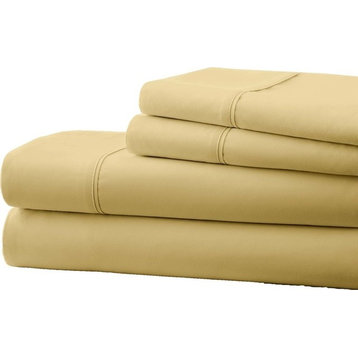 Becky Cameron Premium Ultra Soft Luxury 4-Piece Bed Sheet Set, Twin, Gold