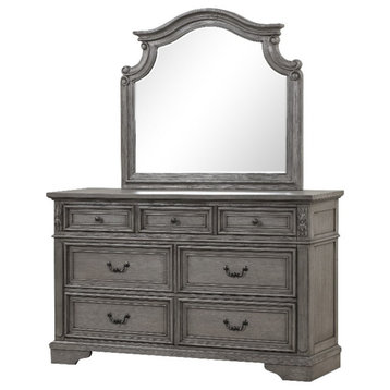 Grace Traditional Style Dresser Made With Wood in Gray