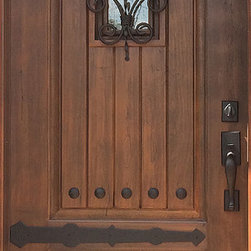 Front Door - Black Walnut Fiberglass Rustic Door - Front Doors