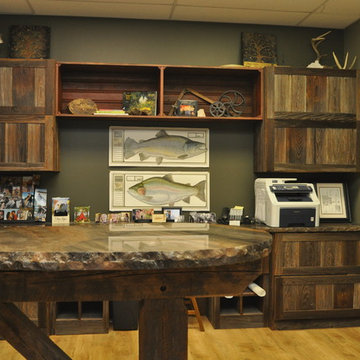 reclaimed barn wood office