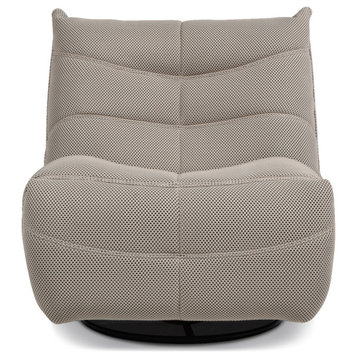 Rearden 35.5" Swivel Glider Recliner Lounge Chair, Cement Gray 3d Tech Mesh