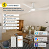 CARRO 44" Flush Mount Ceiling Fan with Dimmable LED and Remote Control, White