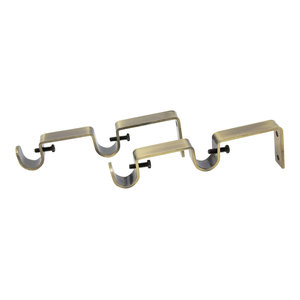 Double Curtain Rod Bracket For 3 4 Or 5 8 Transitional
