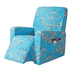 subrtex Printed Recliner Chair Slipcover Stretch Furniture Protector, Blue