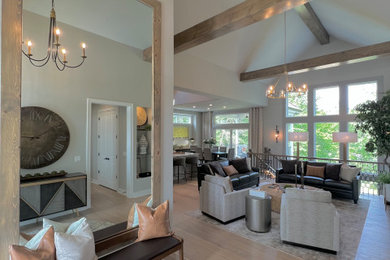 Inspiration for a transitional living room remodel in Kansas City