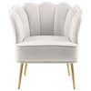 Jester Velvet Upholstered Accent Chair, Cream