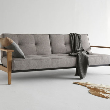 Innovation Splitback Sofa Bed | Frej Arms | Mixed Dance Grey
