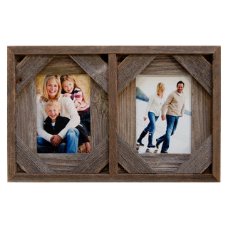 5x7 Barnwood with Cornerblocks Collage Frame - 4 openings