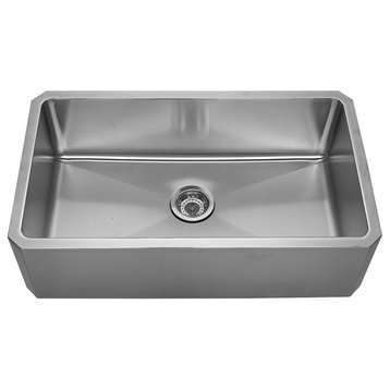 Noah's Collection Brushed Stainless Steel Single Bowl Front Apron Sink