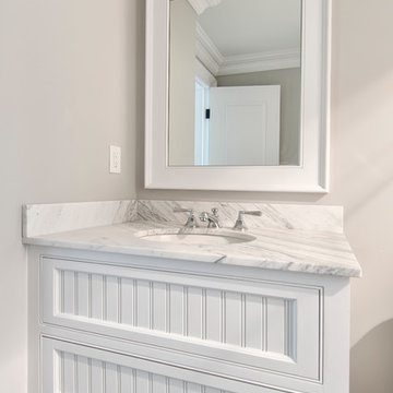 Marble and White Bathrooms
