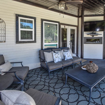 Houston kitchen, living room, patio remodel with Restoration Hardware products