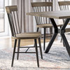 Angelina Dining Chair, Beige Wood/Black Metal, Set of 2 Chairs