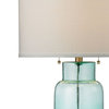 30" Glass Bottle Table Lamp, Seafoam Green