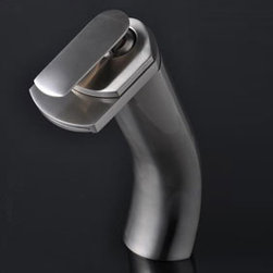 Single Handle Nickel Brushed Centerset Waterfall Bathroom Sink Faucet T0701HS - Bathroom Sink Faucets