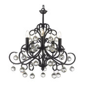Versailles Wrought Iron and Crystal-Light Chandelier