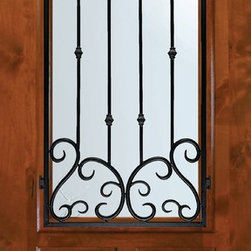 Slab Single Door 80 Wood Alder Valencia Arch Top Arch Lite - Front Doors