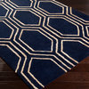 Modern BHS-0060805 Tufted Wool Navy Moroccan Area Rug | 3'3" x 5'3"
