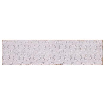 Annie Selke Artisanal Orchid Lace Ceramic Wall Tile 3 x 12 in.