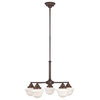 Schoolhouse Chandelier with Five Lights in Bronze Finish