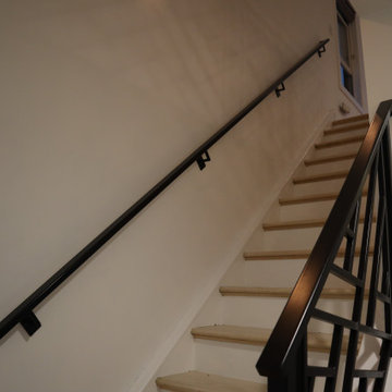 Geometric style Railing for a 2-story apartment in Chicago