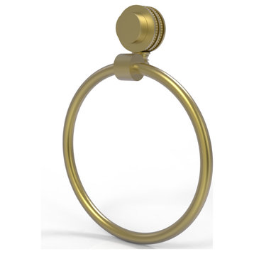 Venus Towel Ring With Dotted Accent, Satin Brass