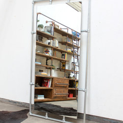 Kucera Full Length Galvanised Steel Pipe Framed Mirror - Bathroom Mirrors