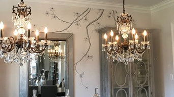 Hand Painted Tree Branches in Formal Dining Room
