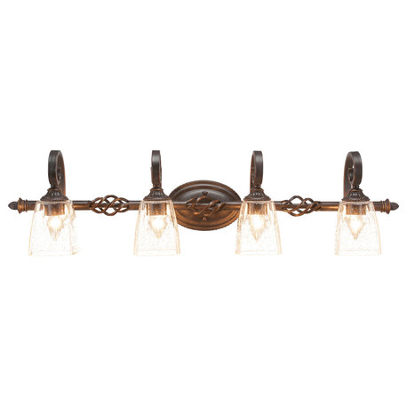 Elegante 4-Light Bath Bar, Clear Bubble