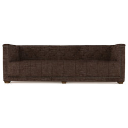 Transitional Sofas Hudson 8' Crushed Velvet Sofa, Chocolate
