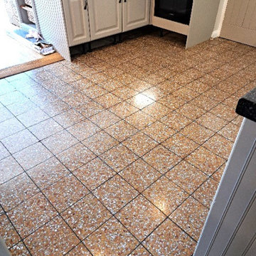 1950’s Terrazzo Kitchen Floor Tiles Renovated in Pattingham Wolverhampton