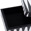 Resin, Set of 3 6/7/9", Sharp Lines Rec Boxes, Black/White