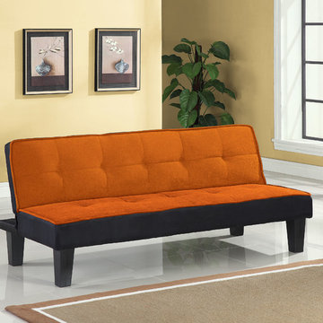 Hamar Adjustable Sofa, Orange Flannel Fabric