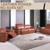 Veneto Italian Leather Power Reclining Sofa, White