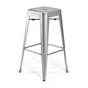 Bastille Bar Stool, Silver, Set of 2