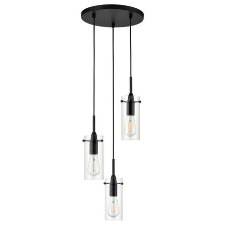 Effimero 3-Light Cluster Pendant, Black