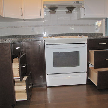 Kitchen Remodel Done in Both Cherry Veneer and Stain White Veneer