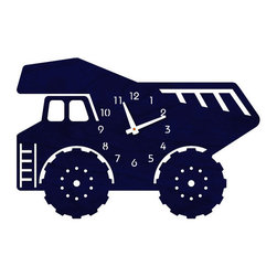 Navy Dump Truck Children's Wall Clock - Kids Clocks