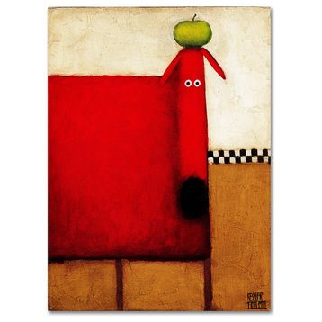 Daniel Patrick Kessler 'Red Dog With Apple' Canvas Art, 24x18