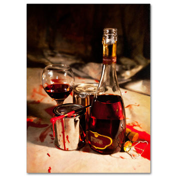 'Red Label Wine' Canvas Art by Roderick Stevens