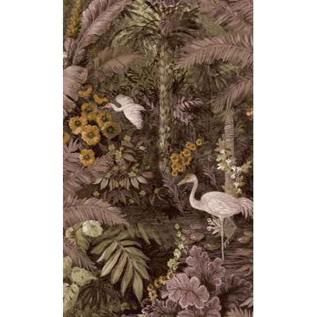 Tropical Paradise Botanical Wallpaper, 57Sq.ft, Pink, Sample
