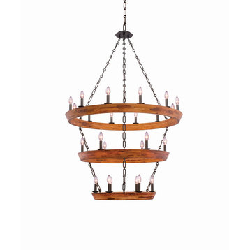 Lansdale 42"x61" 24-Light Farmhouse Large Chandeliers by Kalco