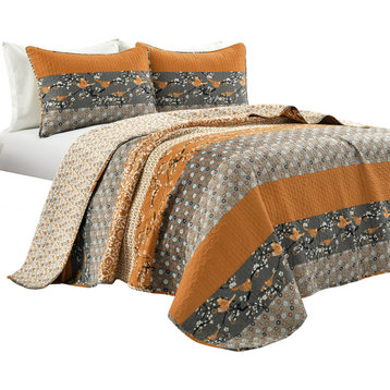 Royal Empire Quilt, Yellow/Gray, Full/Queen