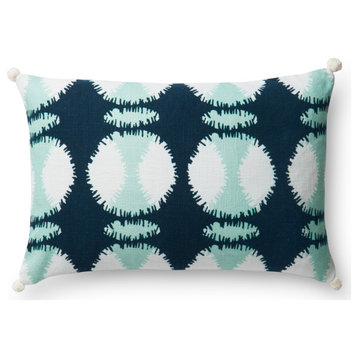 Teal/White 13"x21" Decorative Accent Pillow
