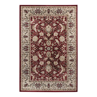 Hollywood Collection Polypropylene Red And Cream 10' X 14' Area Rugs ...