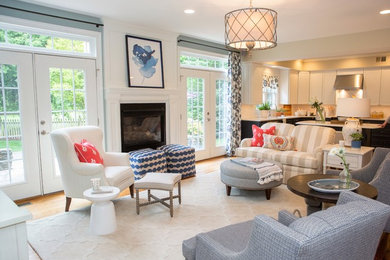 Example of a transitional family room design in DC Metro