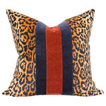 StyleCraft - Dann Foley Lifestyle-Jaguar-Printed Pillow-24" x 24"-Carmine Red-Navy Blue - Bring a touch of exotic luxury to your living room or bedroom with this Jaguar throw pillow. With a design inspired by the creative insights of Dann Foley, this pillow adds an air of sophistication to your space. Crafted from duck feather cotton, it provides a cozy feel that's perfect for curling up with after a long day.