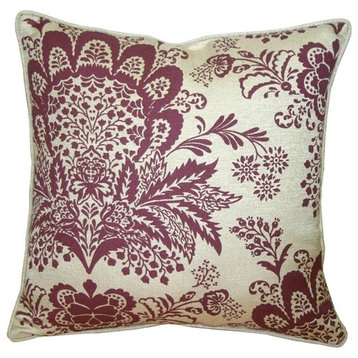 Rustic Floral Throw Pillow, Purple, 20"x20"