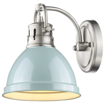Golden Duncan 1-Light Bath Vanity Light 3602-BA1 PW-SF, Pewter
